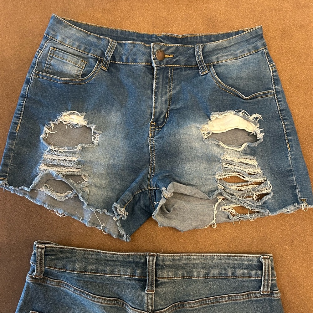 Distressed Denim Women Shorts